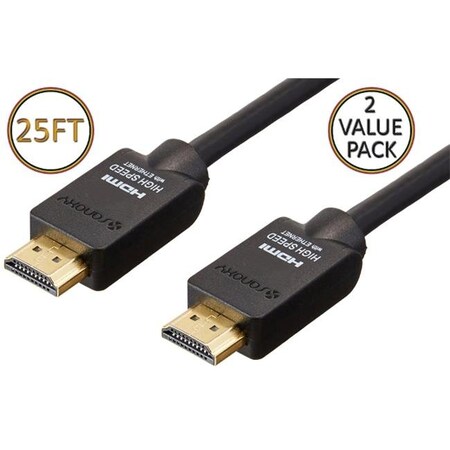 Sanoxy Sanoxy High Performance Gold Plated HDMI to HDMI 25 ft. Cable for 4K TV; PS3; PS4 & Xbox - 2X Value Pack SNX_HDMI_M_TO_M_25FT_2X